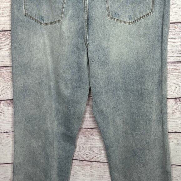 Blank NYC The Madison Crop Raw Hem Light Blue Denim Distressed Jeans Size 31 - Picture 9 of 11